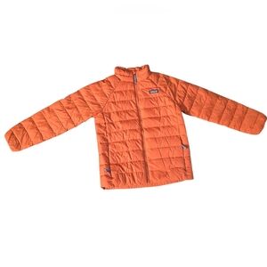 Patagonia Kids Orange Puffer Jacket Size M Full Zip Packable